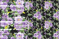 Purple Watercolor Floral Digital Paper Product Image 6