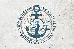 Anchor in hand retro logo Product Image 1