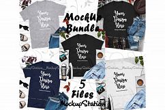 Fall Tshirt Mockup Bundle 5 Colors Gildan 64000 Shirt Flat Product Image 1