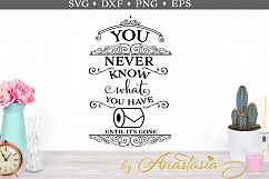 You never know what you have until it&#039;s gone SVG cut file Product Image 1