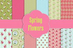 12 Spring Flower Digital Papers 6 x 6 inch Product Image 1