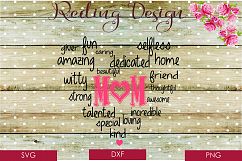 Mom Word Heart SVG DXF PNG Digital Cut Files Product Image 1