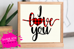 I Love you - Plaid SVG Product Image 1