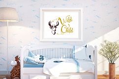 Printable Art Saying Wild Child Deer Head, Wall Art, .PDF Product Image 2