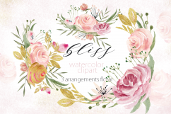 Watercolor flower clipart. Bliss. Product Image 8