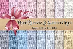 16 Rose Quartz And Serenity Linen Burlap Digital Papers Product Image 1