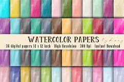 36 Watercolor Brush Wash Texture Digital Papers Product Image 1