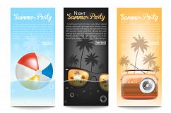 3 Banners.Summer Party.Vector illustration Product Image 1