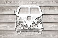 Campervan Hearts papercutting templates|PNG/PDF/SVG/DXF formats Product Image 1