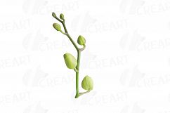 Colourful orchids watercolor clip art pack, leaves, flowers Product Image 8