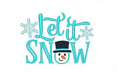 Let it Snow Embroidery Design Saying Winter Embroidery Product Image 1