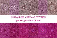 12 Pink Mandala Seamless Patterns - AI, EPS, JPG 5000x5000 Product Image 1