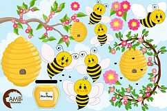 Bumble bee cliparts, Honey bee cliparts, graphics, illustrations AMB-1053 Product Image 5