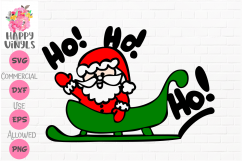 Santa In Sleigh Ho Ho Ho! SVG Cut File Product Image 1