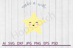 Star SVG, Make A Wish SVG, DXF File, Cuttable File Product Image 1