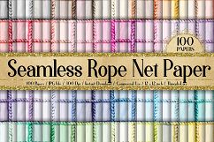 100 Seamless Watercolor Rope Net Digital Papers Product Image 1