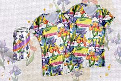 Orange and purple irises PNG watercolor set Product Image 2