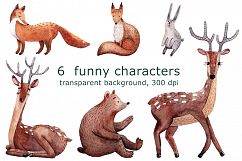 Forest Friends - Watercolor Clip Art Set Product Image 2
