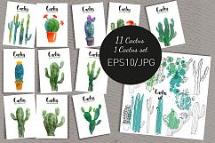 Watercolor cactus &amp; pots Product Image 4