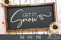 Let It Snow - Christmas/Winter Cut File - SVG, DXF &amp; PNG Product Image 1