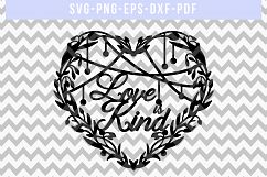 Love Is Kind SVG Cut File, Wedding Papercut, DXF, PDF, PNG Product Image 4