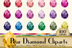 100 Pear Diamond Clip Arts, Romantic Valentine Scrapbook Product Image 1