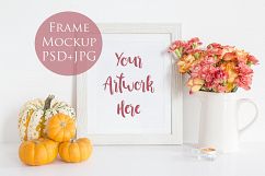 Portrait Frame Mockup - Autumn Pumpkins Product Image 1