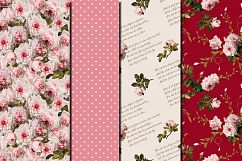 Shabby chic pink roses seamless patterns Product Image 2