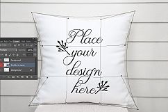White pillow mockup cushion template summer nautical mock up Product Image 5