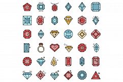 Jewel icons set vector flat Product Image 1