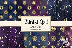 Celestial Gold Digital Paper Product Image 1