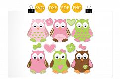 Cute Baby Owls cutting files svg, dxf, pdf, eps included - cut files for cricut and silhouette - Cutting Files SVG Product Image 2