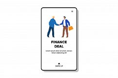 Finance Deal Making Couple Businessmen Vector Product Image 1