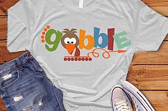 Turkey SVG- Gobble Thanksgiving word art SVG Cut File image Product Image 2