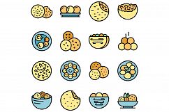 Falafel icons set vector flat Product Image 1