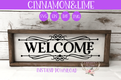 Welcome Vintage Wood Sign SVG Plus Monogram Frame Product Image 2
