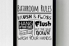 Bathroom Rules Sign | Cut File SVG | PNG Printable Product Image 3