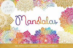 Mandala Clipart Set Rainbow &amp; Gold Product Image 1