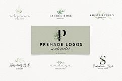Premade Logo bundle watercolor greenery templates Product Image 1