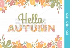 Hello Autumn Wedding Party Invitation Clipart, Digital Leaf Product Image 1