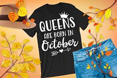 Queens are born in October Birthday svg dxf clipart vector Product Image 1
