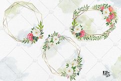 Crystal floral frames, Polygonal gold frame Product Image 2