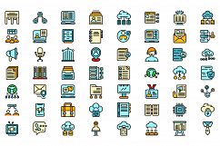 Customer database icons set vector flat Product Image 1