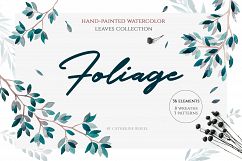 Foliage.Watercolor leaves collection Product Image 1