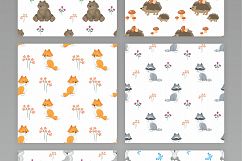 Woodland animals. Seamless patterns set. Product Image 2