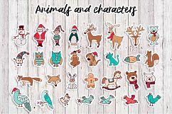 Sweet Christmas: hand drawn set with cute animals Product Image 4