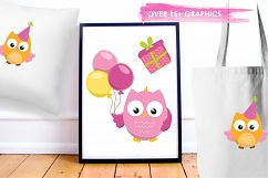 Birthday Owls Girls  graphics and illustrations Product Image 5