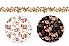 Red and white petunias and umbrellas Product Image 4
