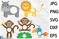 Circle Safari Animals - Clip art / Cutting Files 94c Product Image 2