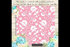 100 Seamless White Lace Floral Digital Papers 12 x 12 inch Product Image 2